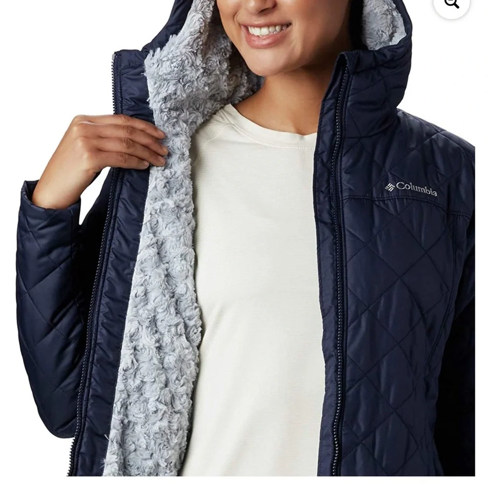 Columbia Womens Copper Crest Hooded Jacket Dark Nocturnal - Picture 5 of 8
